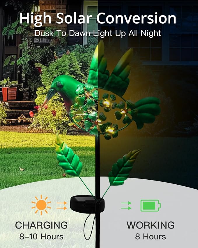 Putuo Decor Solar Garden Stake Light Outdoor Garden Decoration Hummingbird LED Light Outdoor Decorative Waterproof Patio Yard Pathway Garden.