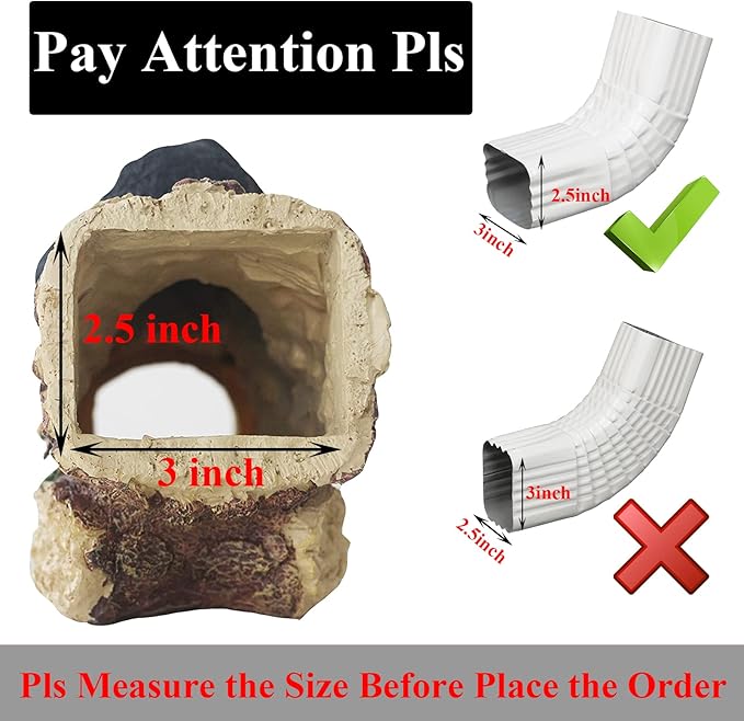 Bear Decorative Gutter Downspout Extension, Resin Sculpture, 9.8x3.9x6.9 inches, Handmade, All Seasons, Outdoor Statue