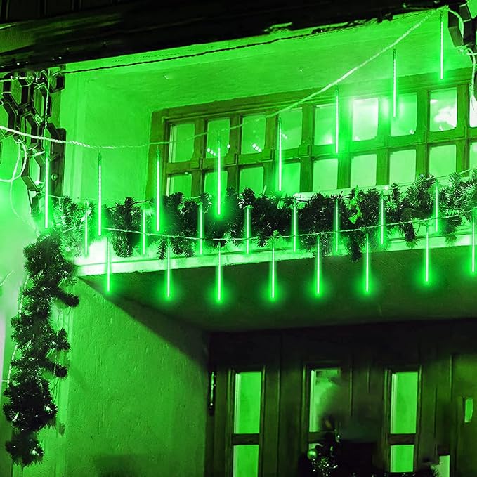 High Brightness 10 Tube 540 LED 20 Inch Meteor Shower Rain Lights Cascading Falling Rain Outdoor Lights for Christmas Roof Eaves Tree Decoration Icicle Raindrop