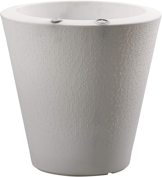 Crescent Garden Dot TruDrop Indoor/Outdoor Planter, Self-Watering Plant Pot, 26 Inches, (Alpine White)