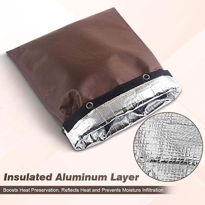 Outdoor Backflow Preventer Cover - 16''W x 20''H, Winter Freeze & Weatherproof Protection for Irrigation Pipes & Sprinkler Valves- Brown