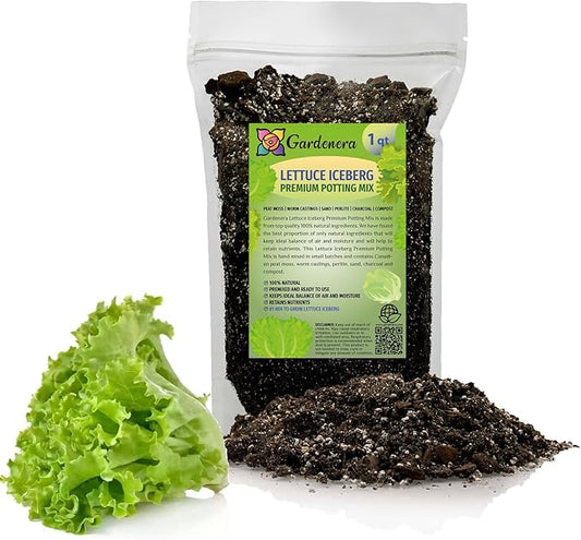 Premium Potting Soil Blend for Lettuce Iceberg - The Ultimate Mix for Healthy, Vibrant, and Crisp Lettuce - 1 Quart