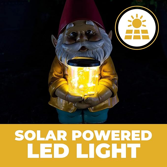 VP Home Gnome Solar Powered LED Outdoor Decor Garden Light Solar Powered Outdoor Decor Garden Light Great for Your Garden Solar Powered Light Garden Gnome Decorations Gifts for Outside Patio Lawn