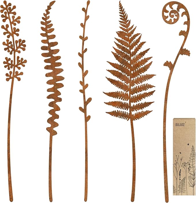 Metal Flowers for Outside,Garden Stakes Decorative,Flower Bed Decor Plant Stakes,Garden Statues Outdoor Clearance,Metal Yard Art Outdoor,Plant Decorations for Pots