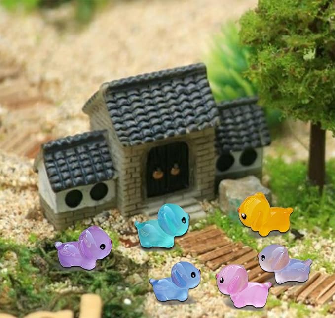 Luminous Mini Resin Dogs 40pcs Tiny Dogs Glow in The Dark for Garden Miniatures Fairy Garden Office Pranks and Dog Cake Toppers