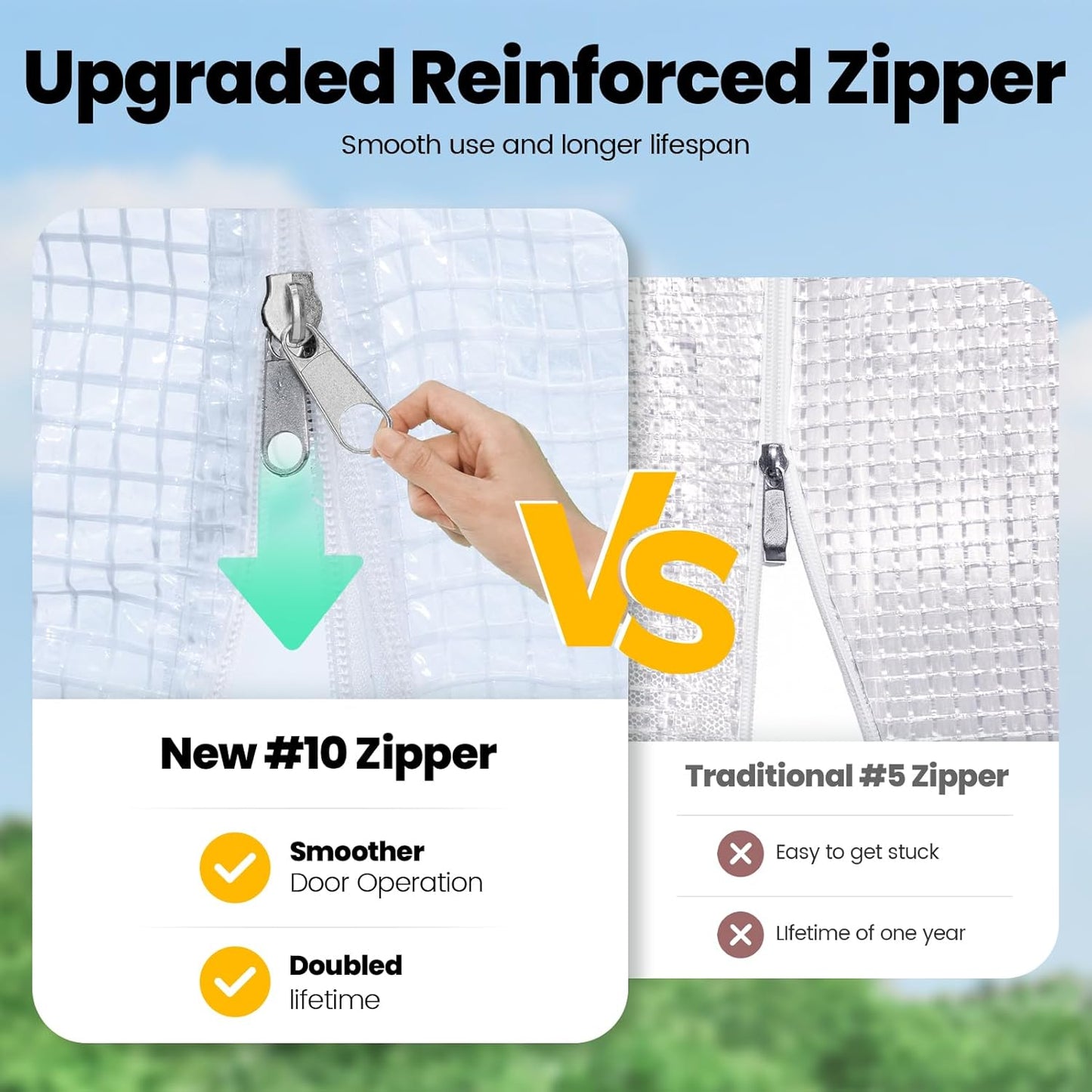 KING BIRD Premium 20x10x6.6FT Greenhouse for Outdoors, Large Walk-in Heavy Duty Galvanized Steel Frame, Mesh Door Screen Window Upgraded Zipper Tunnel Hoop for Garden Plant Winter, White