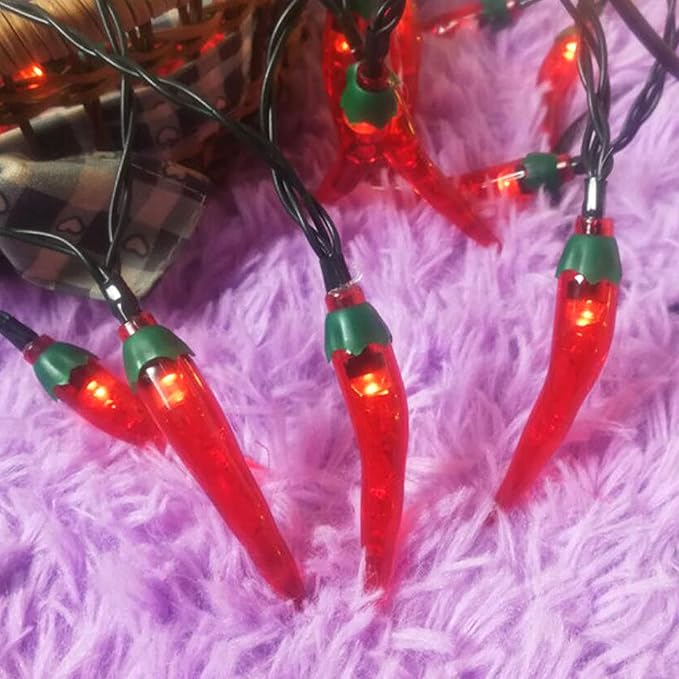 Solar Red Chili String Lights, 30 LED Chili Shape Fairy String Lights Solar Operated String Lights for Wedding, Chinese New Year,Spring Festival,Party Decoration,Christmas