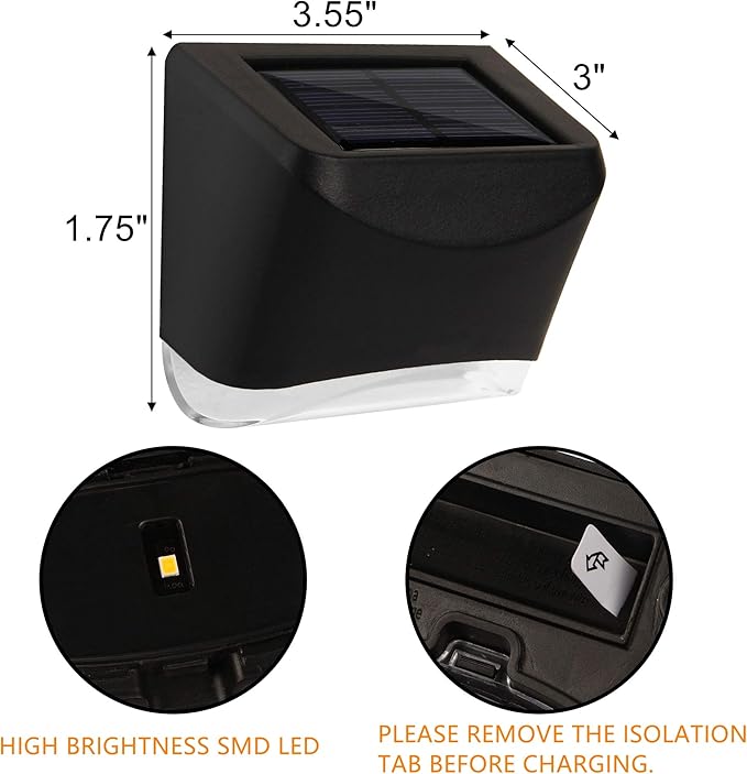 MAGGIFT 12 Pack Solar Deck Lights, Outdoor Solar Powered Fence Step Lights, Deck Lights Waterproof Outside Night Lights Decor for Steps Stairs Walkway Garden Fences Wall, Warm White