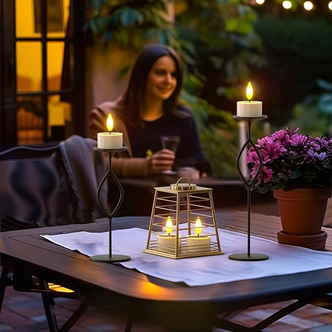 PChero 12 Pack Solar Tea Lights Outdoor Waterproof, Small Solar Lights with Dusk to Dawn Sensor, LED Tealight Candles for Lantern Garden Camping Outside Patio Home Decor,1.5" x 2.1"