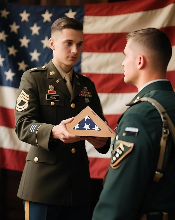 Homissor Folded 3x5 American Flag 420D Nylon Heavy Duty Outdoor Triangle Box Package USA US Flags Embroidered Stars Long Lasting for All Weather High Winds