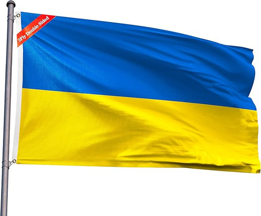 Double Sided Ukraine Flag 4x6FT Ukrainian National Polyester Flag With 2 Grommets For Patriotic Ukrainian Themed Festival Events Party Decoration(Ukraine, 4x6FT-3ply)