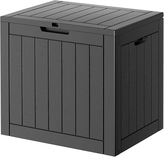33 Gallon Outdoor Storage Box, Waterproof Resin Deck Box for Indoor & Outdoor Use – Lockable Patio Storage Bin for Garden Tools, Package Deliveries, Pool Accessories, Sports Gear & Furniture-Black
