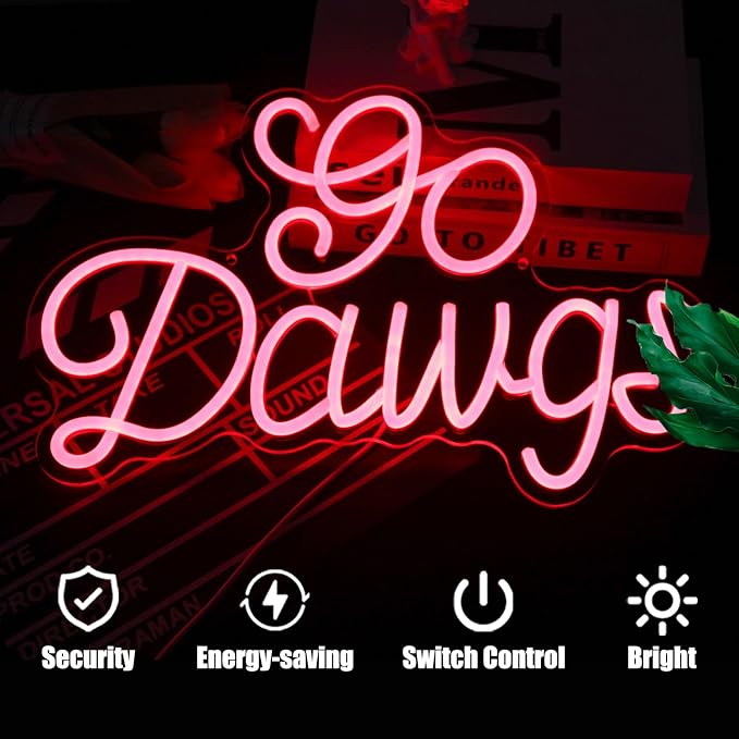 American Football Neon Sign Football Led Neon Light University Fans Rugby Game Neon LED Sign Red Letters Neon Light Up Sign for Bedroom Game Room Man Cave Party Decor Football Fans Gifts