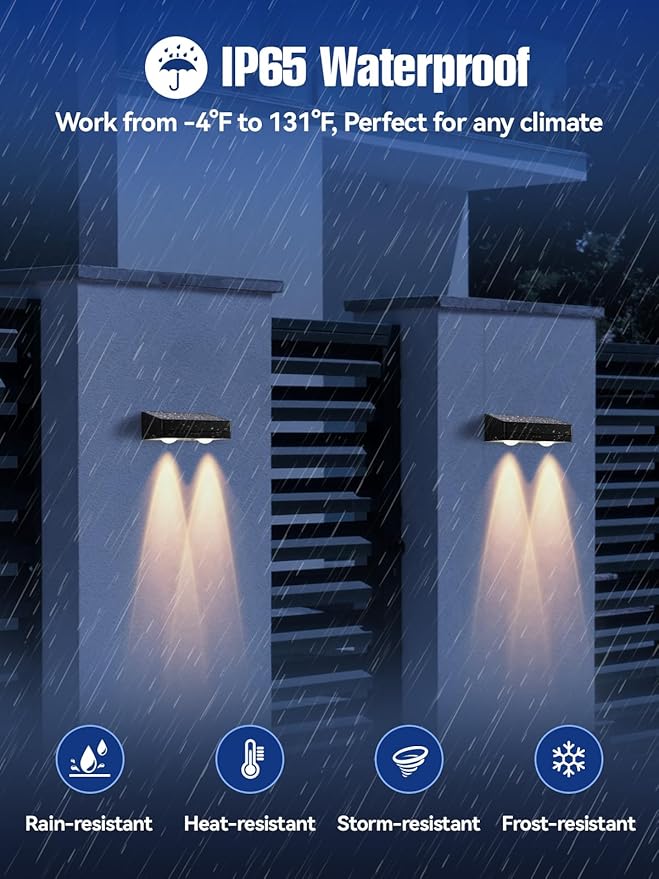 ZSYIQIX Solar Fence Lights 8 Pack, RGB Fence Solar Lights Outdoor Waterproof Led, 12 Modes Color Changing Outside Lightings Decor for Wall Railing Patio Deck Backyard Garden Pool