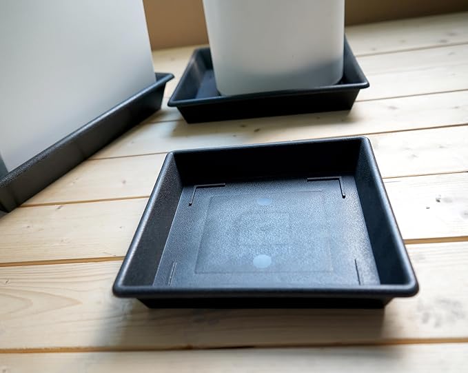 Square Plant Saucer 10 Inch 2 Pack 6 8 10 12 14 16 18 20 Inch, Plant Trays for Pots Heavy Duty Plastic Plant Saucers for Indoors Outdoors, Flower Pot No Holes Plant Drip Trays
