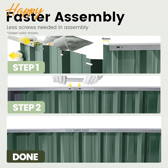 KING BIRD Raised Garden Bed 68" x 36" x 18" Heightened Galvanized Steel Metal Planter Box Outdoor for Deep-Rooted Vegetables, Flowers, Large Raised Bed Kit (Green)