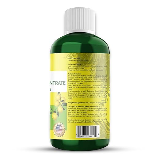 Organic Premium Kelp Seaweed Fertilizer: All-in-One Citrus Tree Fertilizer for Meyer Lemon, Lime, and Other Fruiting Trees - Liquid Plant Food for Potted & Outdoor Citrus Trees (8 OZ)