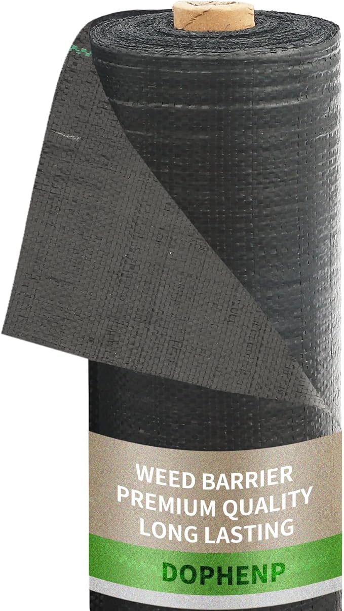 3x100ft 3.2OZ, Weed Barrier Landscape Fabric Heavy Duty, Woven Weed Control Fabric, High Permeability Good for Flower Bed, Geotextile Fabric Underlayment, Driveway (2.6ft*100ft)