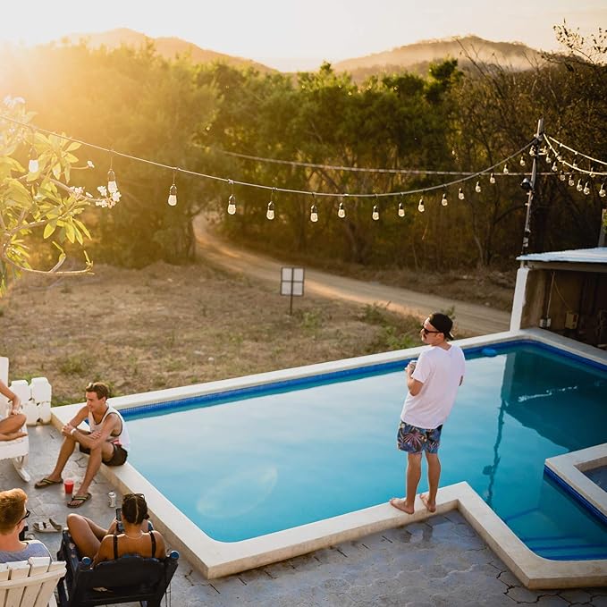 Moonflor 48 Pack S14 Light Bulbs, 11 Watt Warm Commercial Grade Replacement Incandescent Glass Bulbs with E26 Medium Base for Outdoor Patio Garden Vintage String Lights