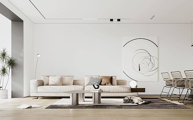 Dimoon 394''x15.7'' White Skin Peel and Stick Wallpaper Contact Paper Modern Self Adhesive Wall Paper Removable Renter Friendly Textured Solid Color Cabinet Vinyl Roll (394''x15.7'',White Skin)