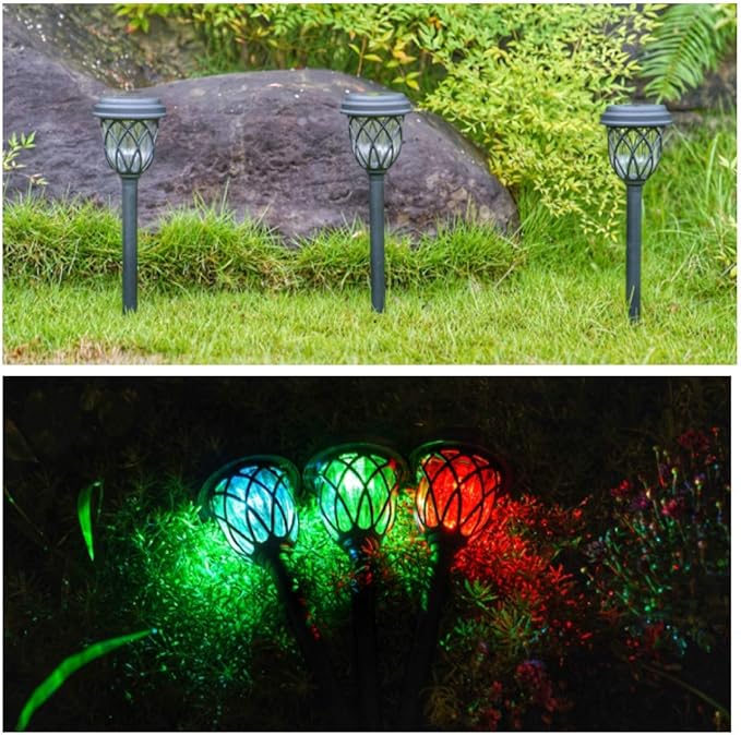 10 Pack Color Changing Solar Lights Outdoor Decorative for Garden Pathway Walkway, Solar Outdoor Decorations for Patio Garden Christmas.