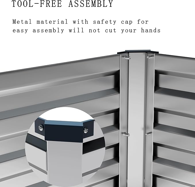 Galvanized Raised Garden Bed,12×4×1FT Metal Planting Box for Outdoor Vegetable, Herb,Planter Gardening (Silver)