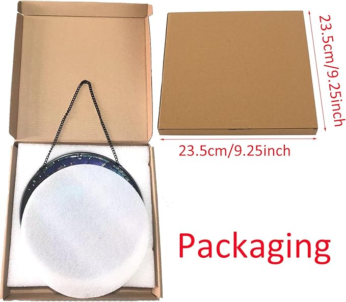 Colored Hummingbirds Pattern Suncatcher Stained Glass,Hanging Stained Glass for Windows,20cm/7.87inch Suncatcher Garden Hangings Painted Glass Panel Decor Halloween Christmas Themed Gift