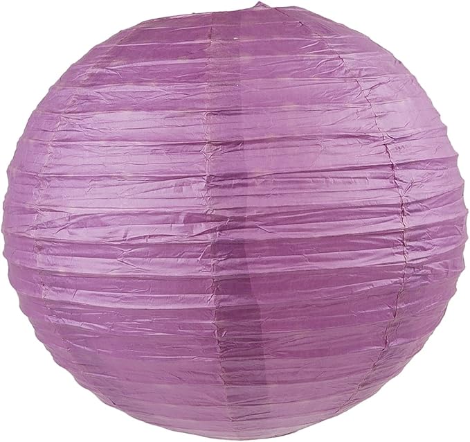 WYZworks - Round Paper Lanterns 10 Pack (Purple Plum, 14") - Hanging Paper Lanterns Lamp for Wedding, Birthday, Party and Home Decorations with 8", 10", 12", 14", 16" Option