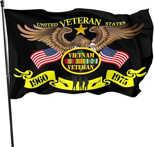 Vietnam Veteran Flag 3x5 Ft Indoor/Outdoor Yard Garden Lawn Holiday Decoration Banner Sign