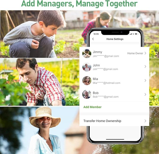 RAINPOINT WiFi Water Timer Hose Timer - Smart Garden Hose Faucet Timer with Weather Aware/3 Irrigation Plan/Automatic Rain Delay - APP Voice Control Sprinkler Valve Timer with WiFi Hub
