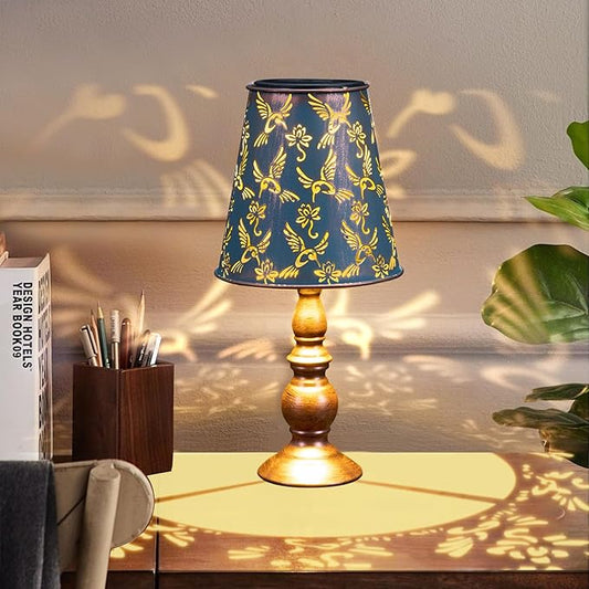 pearlstar Solar Table Lamps Bedside Lamps - Hummingbird Garden Waterproof Cordless Solar Table Lamps for Patio Garden Pathway Yard