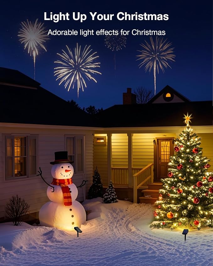 Solar Power Spotlight Outdoor Waterproof Landscape LED Accent Lighting for Yard, Tree, Plants, Walls, Path, Garden, Statues, Adjustable Brightness,Dusk to Dawn Long Lasting 4 Pack Warm White