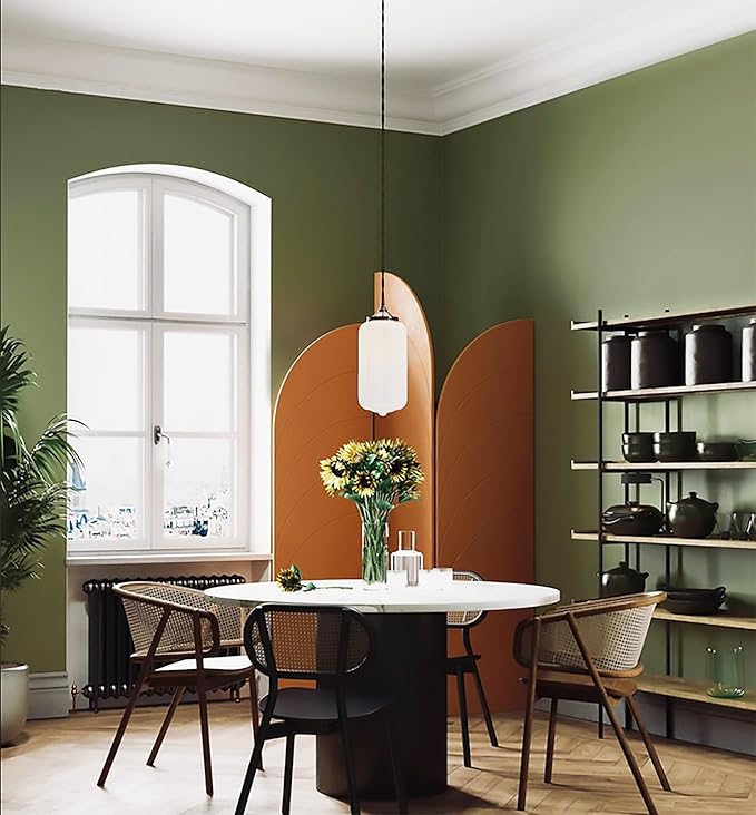 Dimoon 110''x17.7'' Green Peel and Stick Wallpaper Contact Paper Modern Self Adhesive Wall Paper Removable Renter Friendly Textured Solid Color Shelf Cabinet Vinyl Roll (110''x17.7'',Olive Green)