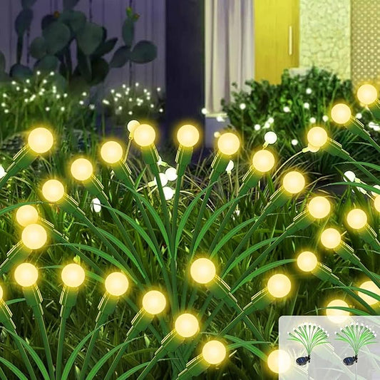 ZGWJ Solar Firefly Lights 2 Pack 20 LED, New Upgraded Solar Swaying Light with Leaves, Waterproof Solar Outdoor Lights for Garden Patio Pathway Outdoor Decor Halloween Christmas Decoration Warm White