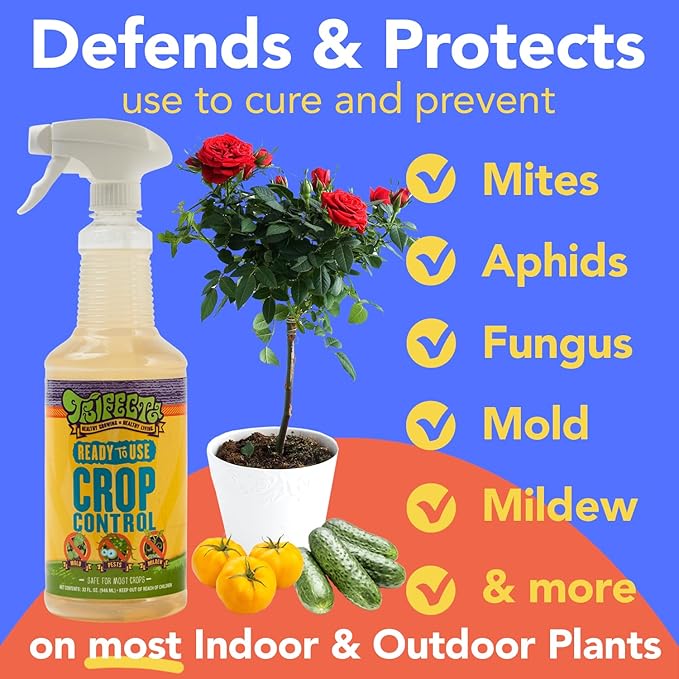 Trifecta Crop Control Insecticidal Soap for Plants | All Natural Fungicide for Plants | Spider Mite Killer Indoor Plants, Food Safe Commercial Grade Pesticide, Herbicide, Spider Mites Spray for Plants