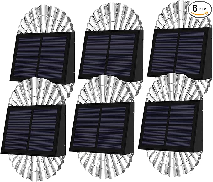 Solar Deck Post Lights, 6 Pack Fence Driveway Step Lights for Garden, Yard, Patio Decor - Outdoor Waterproof, Warm White, S-240