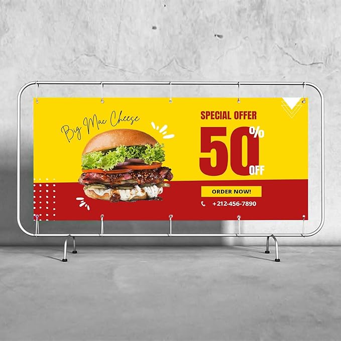 Personalized Vinyl Banner 6' x 25' – Custom Full Color 13oz Sign for Business, Graduation, Birthday Parties – Indoor/Outdoor Use – Add Text, Photos & Graphics – High-Definition Print