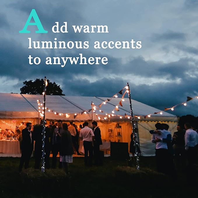 Brightown G40 Replacement Light Bulbs, 25 Pack 5W Clear Globe Bulb fits E12 C7 Candelabra Screw Base Sockets, 1.5 Inch Dimmable Light Bulbs for Indoor Outdoor Patio Decor, Warm White