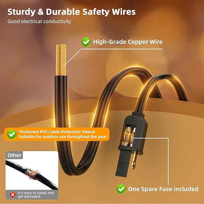 FOOMAN LED Outdoor String Lights, 150FT Outside Waterproof Patio Lights with 72+3 Shatterproof ST38 Edison Bulbs, 2700K Warm White Hanging Light, Dimmable Light for Back Yard Porch Party Gezebo