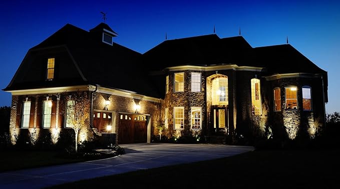 GKOLED UL Listed Solid Brass Landscape Spotlight, Low Voltage Outdoor Directional Uplight, with 5W MR16 LED Bulb & Large Rugged Slot Spike, 12V AC/DC Garden Patio Spot Up Light (10 Pack)