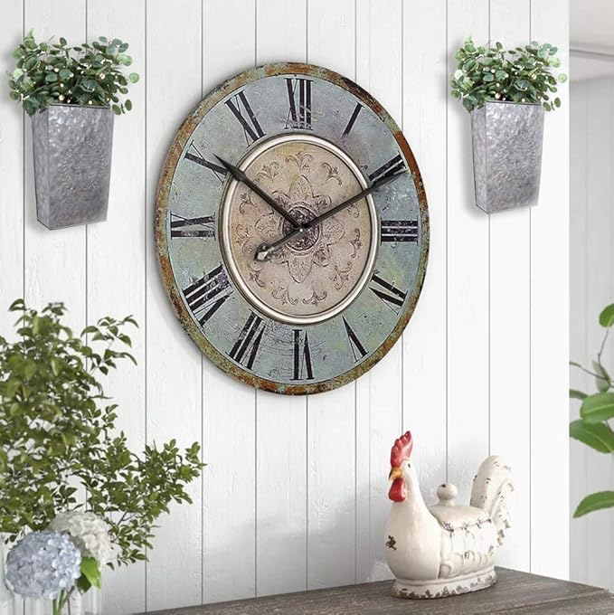 LESEN Galvanized Metal Wall Planter,Farmhouse Wall Decor Hanging Wall Vase Pocket Planters Flowers Holder Country Rustic Home Wall Decor,Set of 2