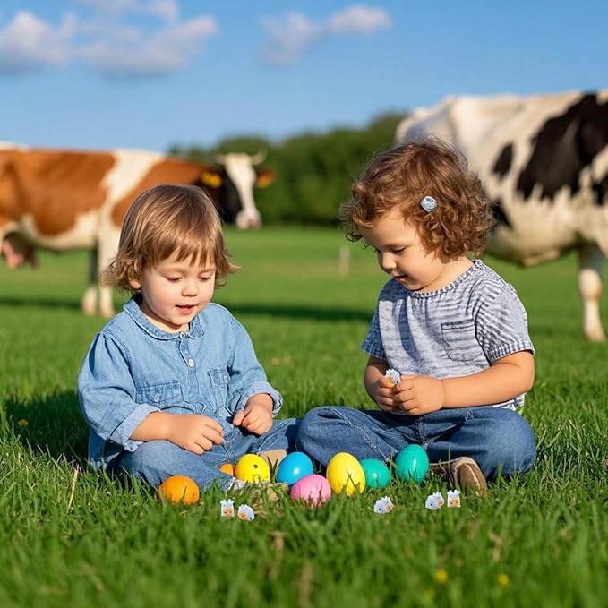 DoubleWood Mini Cow Figurines Set, 90 Pieces, Resin Mini Animals Decorations for Fairy Gardens and Miniature Landscapes (90, White)