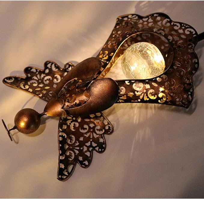 Solar Garden Stake Lights – Metal Angel Solar Warm White LEDs Stake Light Memorial Gift - Solar Angel Lights Perfect as Angel Remembrance Gifts & Sympathy Gifts