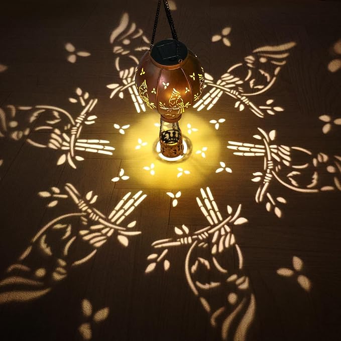 Solar Lights Outdoor Waterproof Cardinal Hot Air Balloon Metal Hanging LED Lantern Decoration Garden,Patio,Yard,Porch for Christmas Decor Gifts for Women Mom Friends