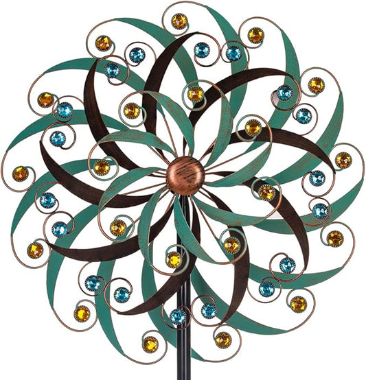VEWOGARDEN 20" Dia Large Wind Spinner, Outdoor Metal Windmill Spinner - Yard Art Spinner Wind Catchers Sculpture for Patio, Lawn & Garden Decor