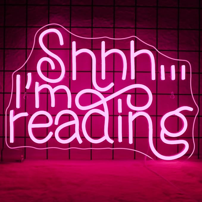 WLHOPE Shhh Im Reading Neon Sign Neon Signs for Wall Decor Dimmable Read Books Neon Lights LED Sign for Book Lovers Gifts Bedroom Bookstore Reading Room Library Study Room Decoration