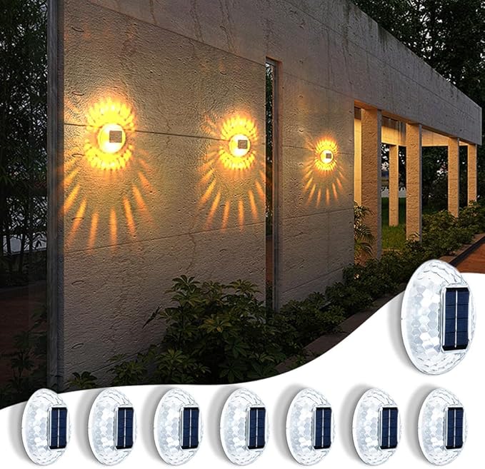 Atmosphere Solar Lights IPX4 Waterproof Wall Lights for Backyard, Railing, Step, Patio, Deck, Stair Railings (8 Pack)