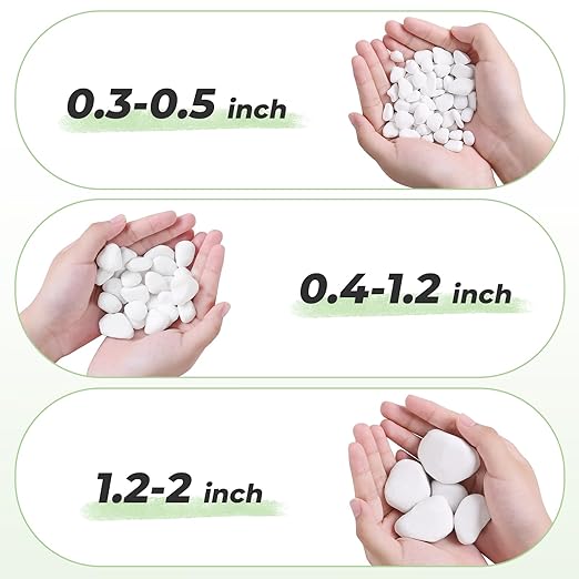 SIDONG 10 LB White River Rocks, 0.3-0.5 Inches Matte Pebbles for Indoor Plants, Aquarium Rocks Used in Fish Tank, Decorative Stones for Plants, Vases, Home Décor, Crafting, Garden Landscaping