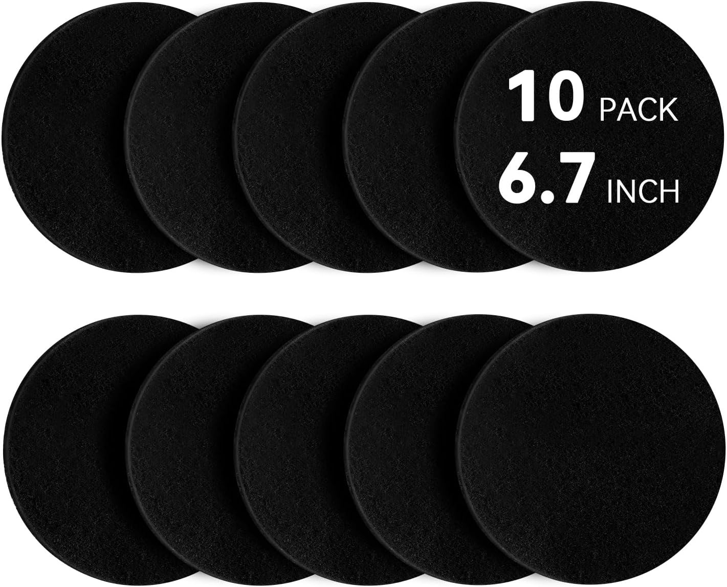10 Pack Charcoal Filters for Compost Bucket, Compost Filters for Countertop Bin, Odor-Absorbing Activated Charcoal Replacement for Kitchen Compost Bins, 6.7 Inch