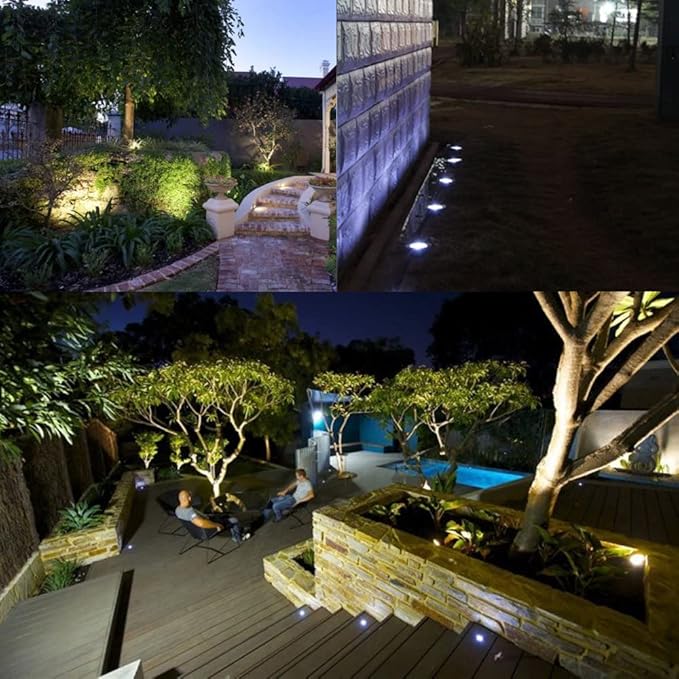 ZGWJ Solar Ground Lights,4 Pack Waterproof Solar Garden Lights, Upgraded Outdoor Garden Waterproof Bright in-Ground Lights, Landscape Lights for Pathway,Yard,Deck,Lawn,Patio,Walkway White